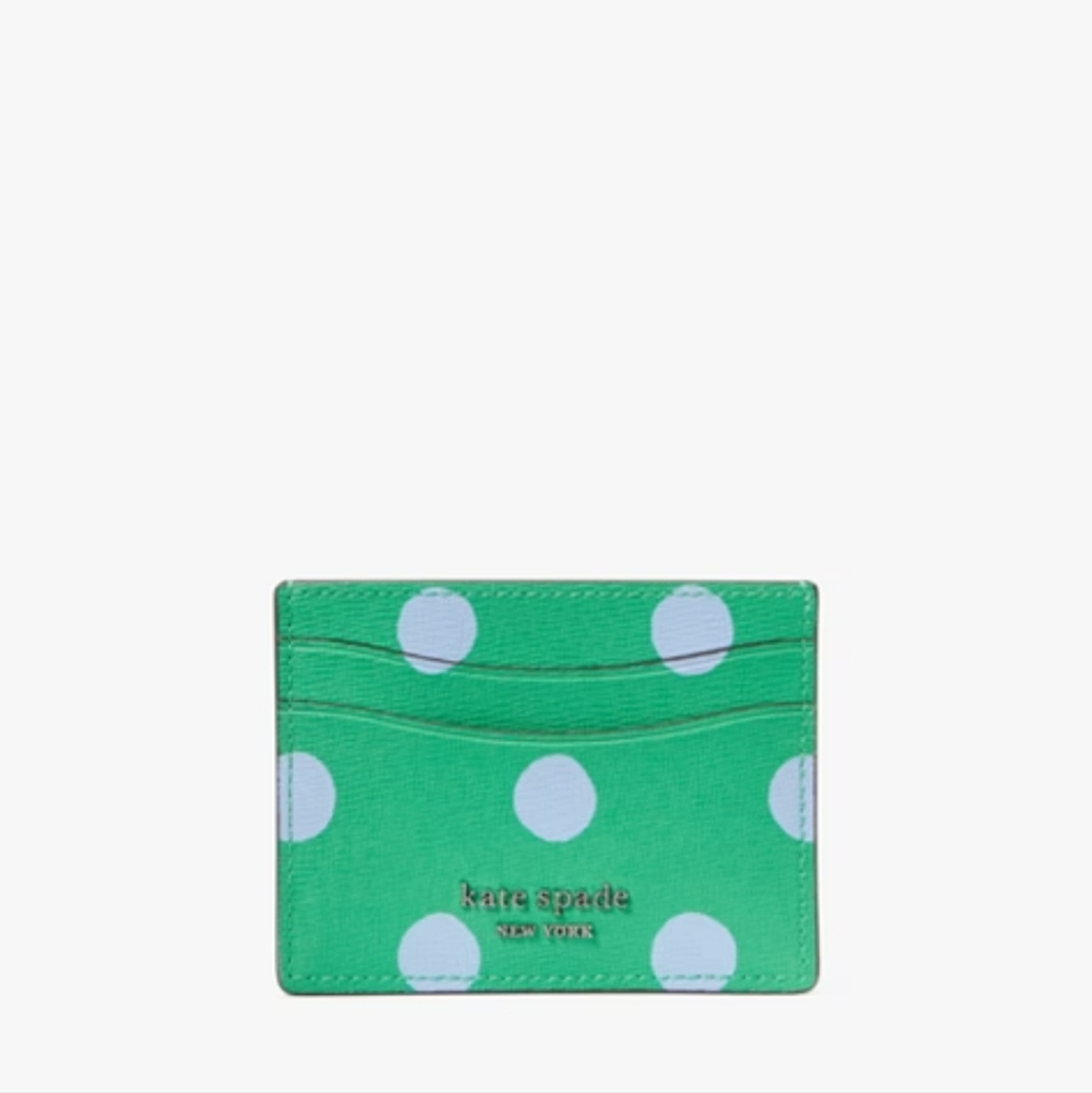 KATE SPADE | Lily Polka Dot Wicker 3D Frog Crossbody w/ Card Holder 2-pc Set - Picture 7 of 13